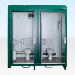Cabine Sanitaire Double Lavabo 1+1 – 8 Pieds x 5 Pieds (Verte)