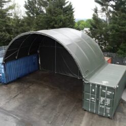 Abri pour Deux Conteneurs 20 Pieds (6 x 6 m) avec Bâche PVC